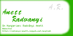 anett radvanyi business card